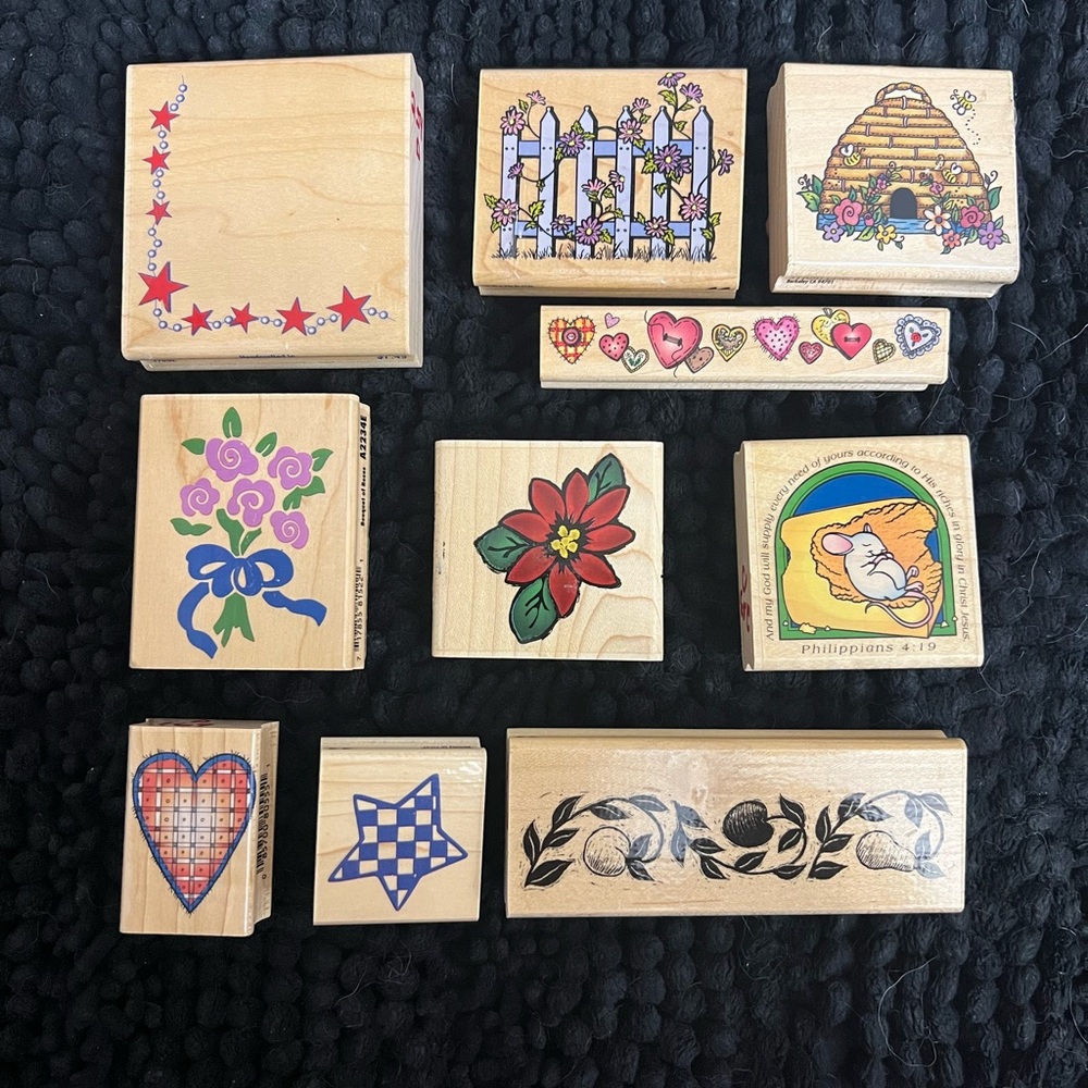 Decorative Wooden Stamps Set